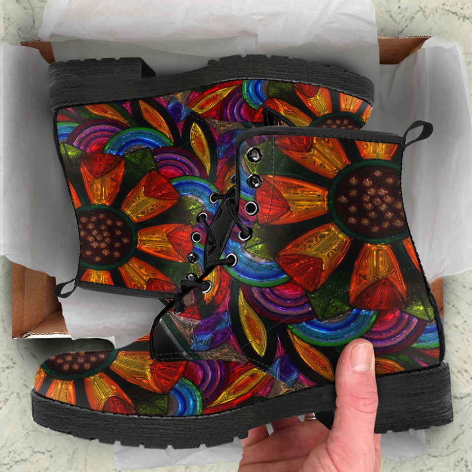 Glass Mosaic Leather Boots
