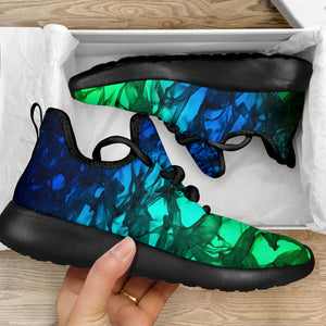 Abstract Green Blue Sneakers