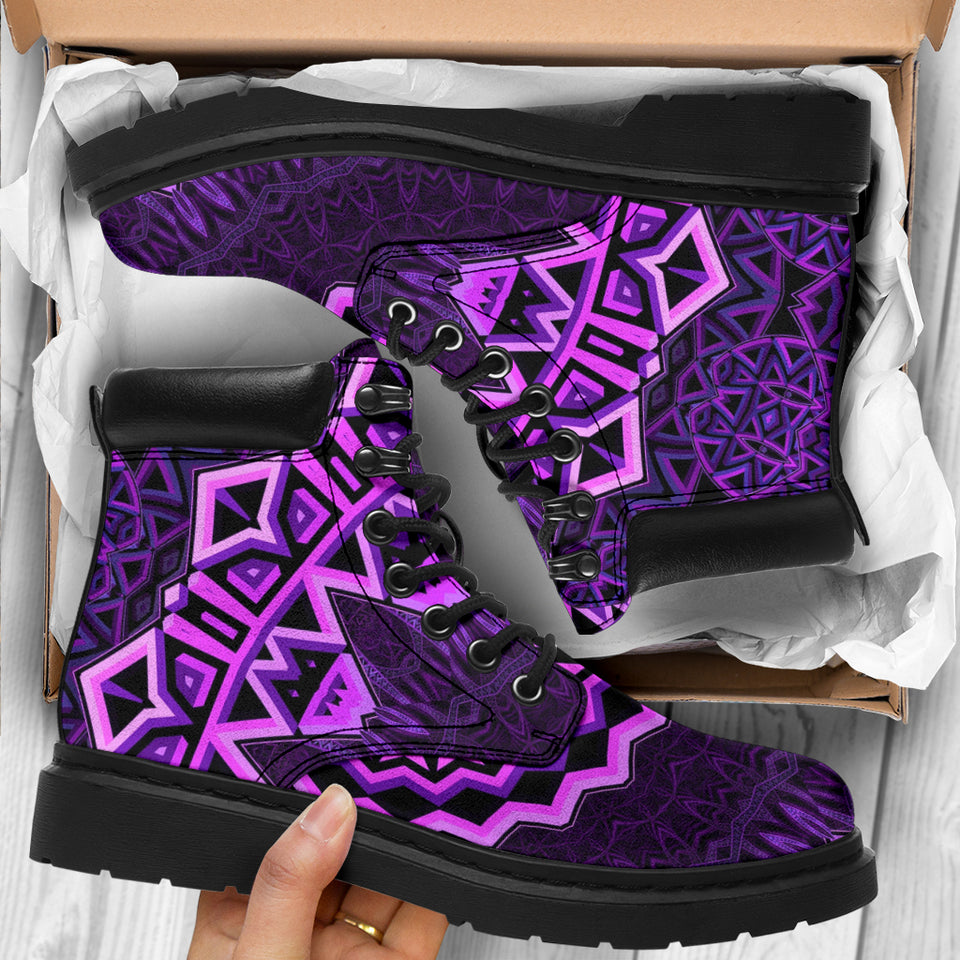 Purple Mandala Classic Boots