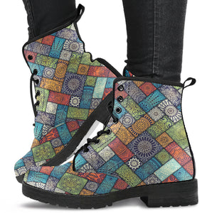 Diagonal Floral Tiles Boots