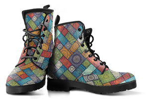 Diagonal Floral Tiles Boots