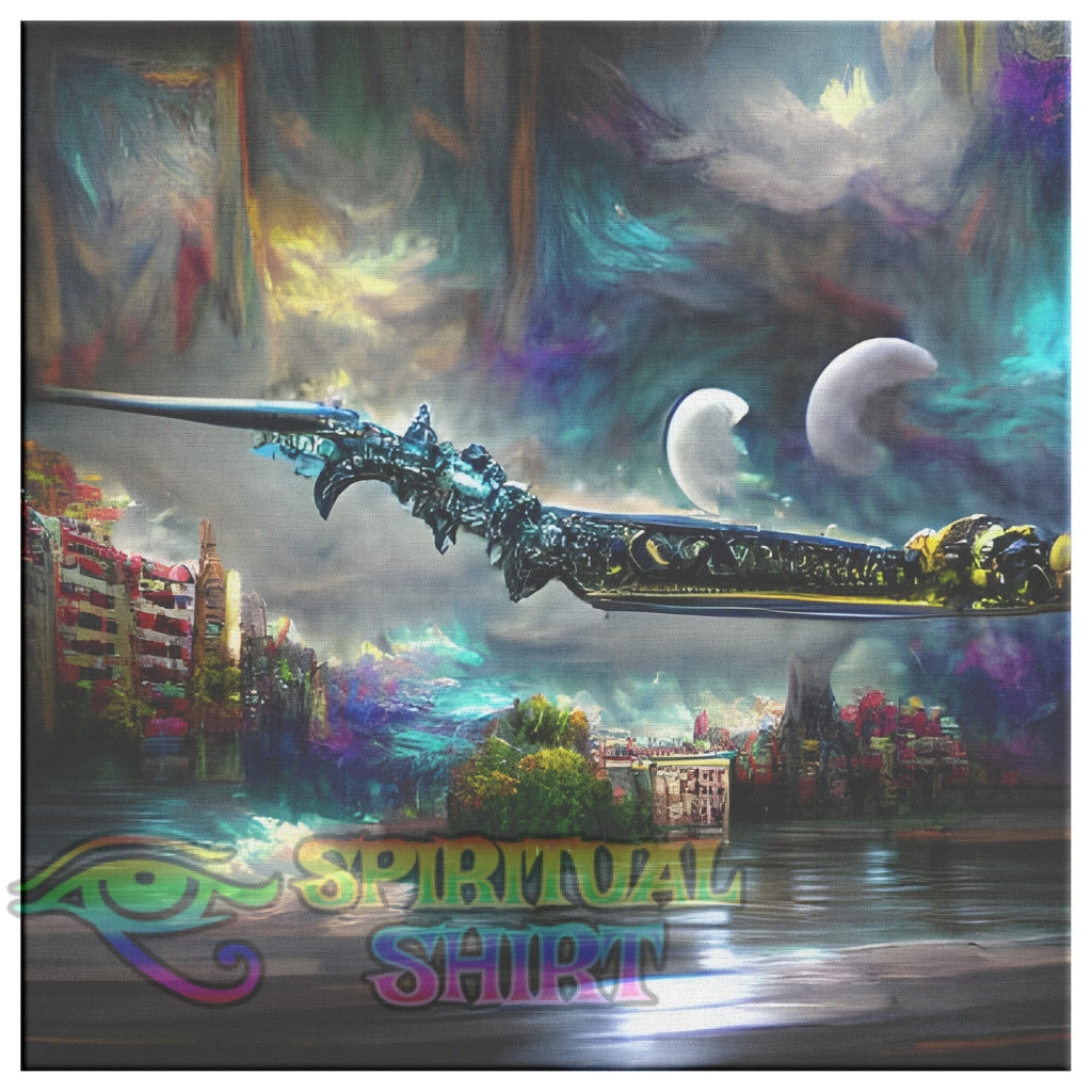 Magical Moonlight Sword Canvas Wall Art